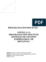 Anexo A La Programación Docente Sistemas de Gestion Empresarial de Distancia.