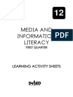 Media and Information Literacy: Learning Activity Sheets