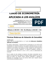 Curso de Econometría (Inferencia Estadistica) en Medellín para La Valoración de Bienes Inmuebles