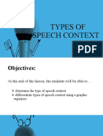 Types of Speech Context