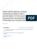 Pengaruh Media Sosial Terhadap Minat Beli Konsumen Studi Kasus Mahasiswa Manajemen Universitas Pasir Pengaraian