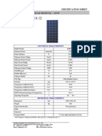 Specification Sheet Solar Module - 165W: Electrical Characteristics