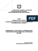 Ordenanza 1852 Ordenanza para La Conservación y Gestión de AV en Lima