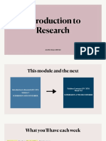 Introduction To Research - Lecture 1 - Research Methods and Methodology