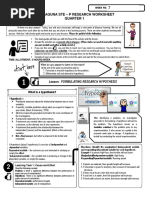 Sdo Laguna Ste - P Research Worksheet Quarter 1: Grade 8