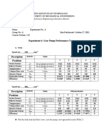 Position: Experiment 4: Gear Pump Performance Test