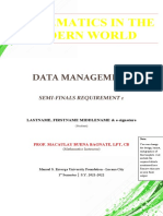 Mathematics in The Modern World: Data Management