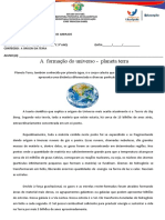 6 Ano Atividade Complementar 1 A Formação Do Universo e Do Sistema Solar