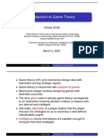 Introduction To Game Theory: Analysis of Games