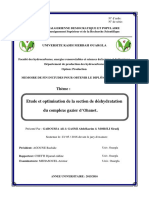 Etude Et Optimisation de La Section de Deshydratation Du Complexe Gazier D Ohanet