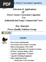 Selection & Applications of Power Factor Correction Capacitor For Industrial and Large Commercial Users Ben Banerjee Power Quality Solution Group