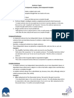 Sentence Types: Simple, Compound, Complex, and Compound-Complex