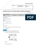 Hydraulic Pump, Max Working Pressure, Checking and Adjusting