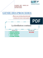 Compte Rendu de TP Distilation