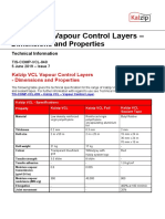 Kalzip VCL Vapour Control Layers - : Dimensions and Properties