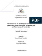 Desarrollo de Un Sistema de Medida de La Magnetostricción de Cintas Obtenidas Por Enfriamiento Ultrarrápido