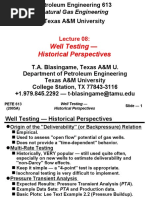 Well Testing - Historical Perspectives: Natural Gas Engineering