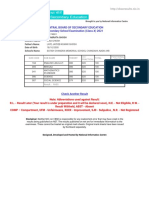 Central Board of Secondary Education Secondary School Examination (Class X) 2021