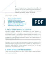 Quantitative Data Analysis Thru Descriptive Statistics