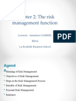 Chapter 2: The Risk Management Function: Lecturer: Amadeus GABRIEL Bba4 La Rochelle Business School