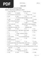 Exercise 1: Choose The Most Suitable Answer (20 PTS) : Mock Test I. SECTION 1: Lexicon and Grammar