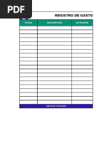 Plantilla Excel Gastos Diarios