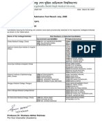 Admission Test Result: July, 2020: Faculty: Faculty of Surgery Course: Diploma Discipline: Ophthalmology