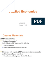 Applied Economics: Chapter 1-2-3