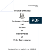 MSC Bioinformatics Syllabus