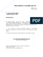 Tuxtla Gutierrez Chiapas A 11 de Abril Del 2011: Lic. Amilcar Nucamendi