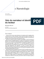 Voix Du Narrateur Et Identification Du Lecteur