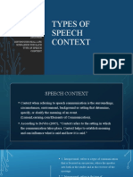 Types of Speech Context