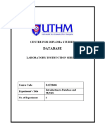 Lab 1 Introduction To My SQL