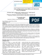 A Study of Prevalence of Obesity and Hypertension Among Children and Adolescents in North-West Rajasthan