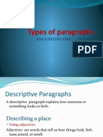 Types of Paragraphs: Ana Josefina Pérez Cárdenas