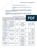 Project Work Plan and Budget Matrix