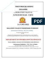 Python Programming (R18A0588) : Laboratory Manual