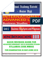 Unit 2 Business Structures and Process