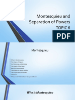 Govt 1001 Topic 6 Montesquieu and Separation of Powers