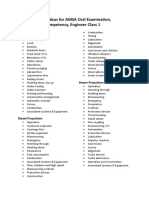 Appendix 6 - Syllabus For AMSA Oral Examination, Certificates of Competency, Engineer Class 1