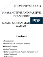 Active and Passive Transport