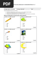 Evaluacion Lenguaje Consonantes M y L