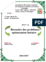 TP Optimisation Resoudre Des Problemes o