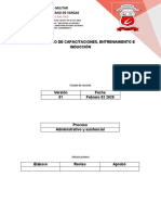 Programa de Capacitaciones Entrenamiento e Inducción