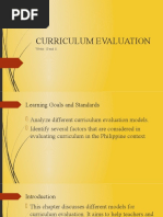 Curriculum Evaluation: Weeks 10 and 11