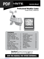 Professional Weather Center: Save This Manual For Future Reference