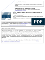 Energy and Exergy Analysis of 36 W Solar Photovoltaic