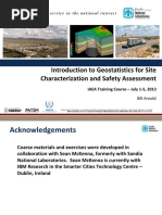 Introduction To Geostatistics For Site Characterization and Safety Assessment