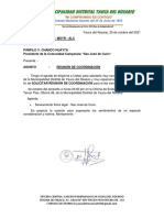 OFICIO #0370-2021 - MDYR - ALC Señor: Pánfilo V. Chanco Huayta Presidente de La Comunidad Campesina San José de Curis