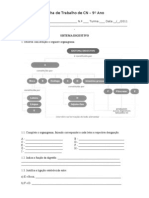 Ficha de Trabalho 9º Ano - Sistema Digestivo